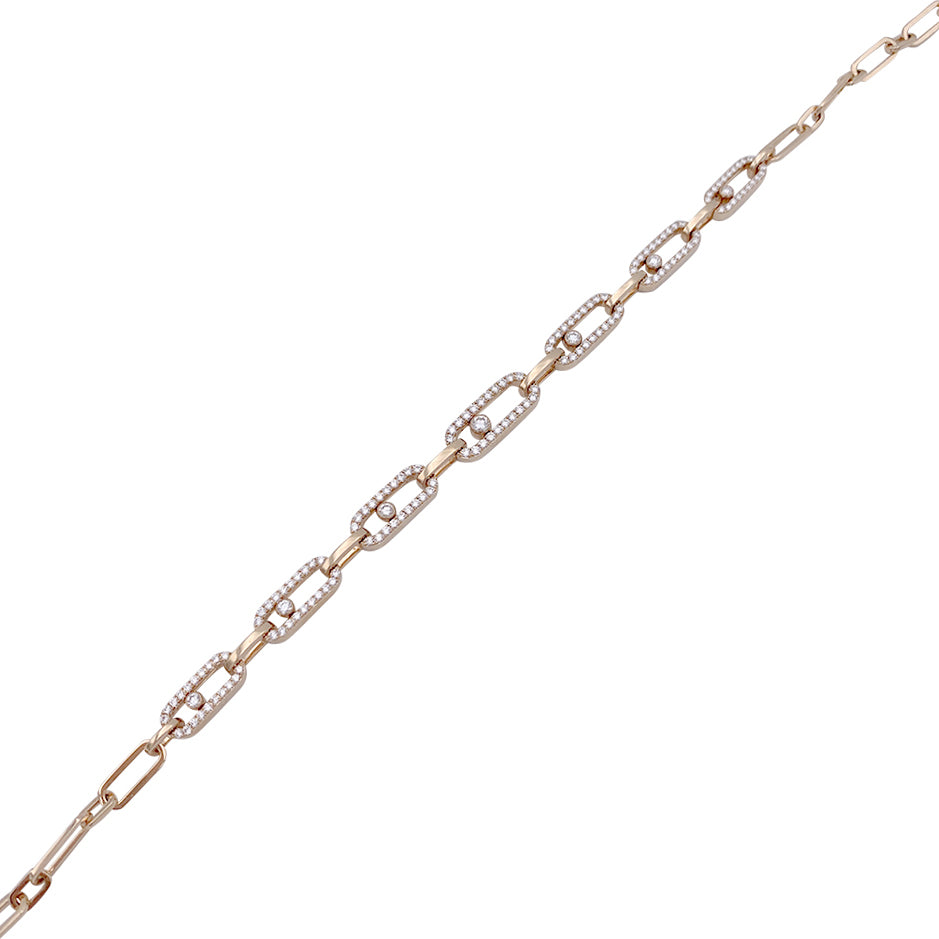 Messika necklace, “Choker Move Link Multi”, pink gold, diamonds.