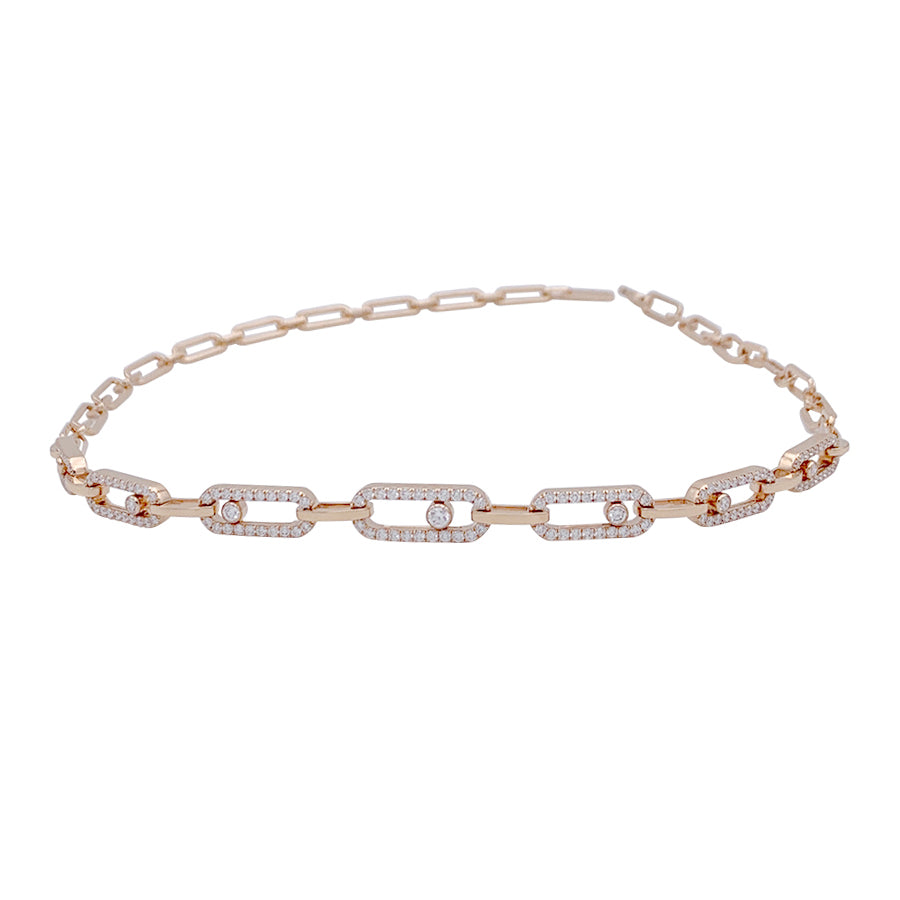 Messika necklace, “Choker Move Link Multi”, pink gold, diamonds.