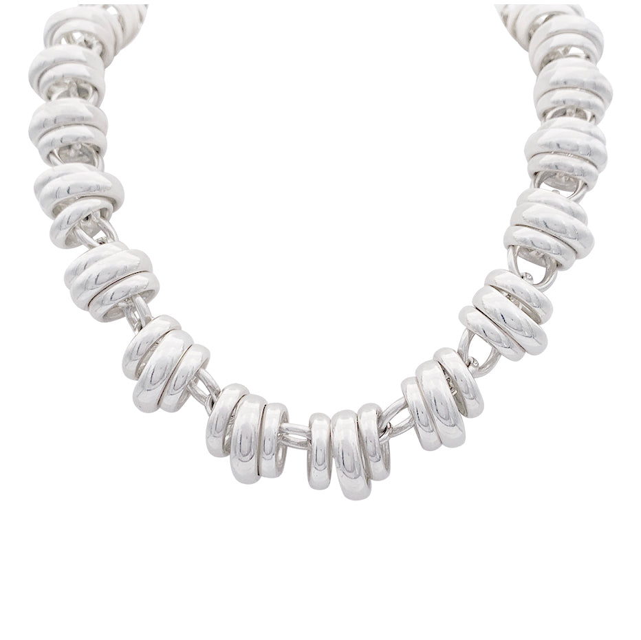 Pomellato 67 necklace, “Rondelles”, silver.