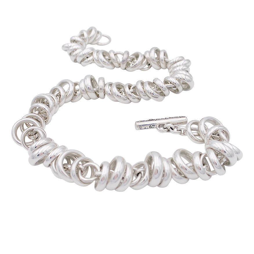 Pomellato 67 necklace, “Rondelles”, silver.