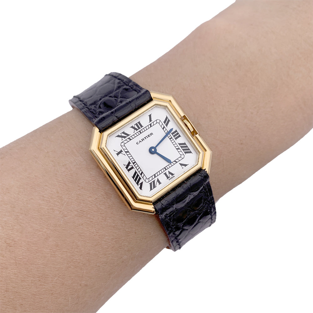 Cartier watch, "Belt", yellow gold, leather.