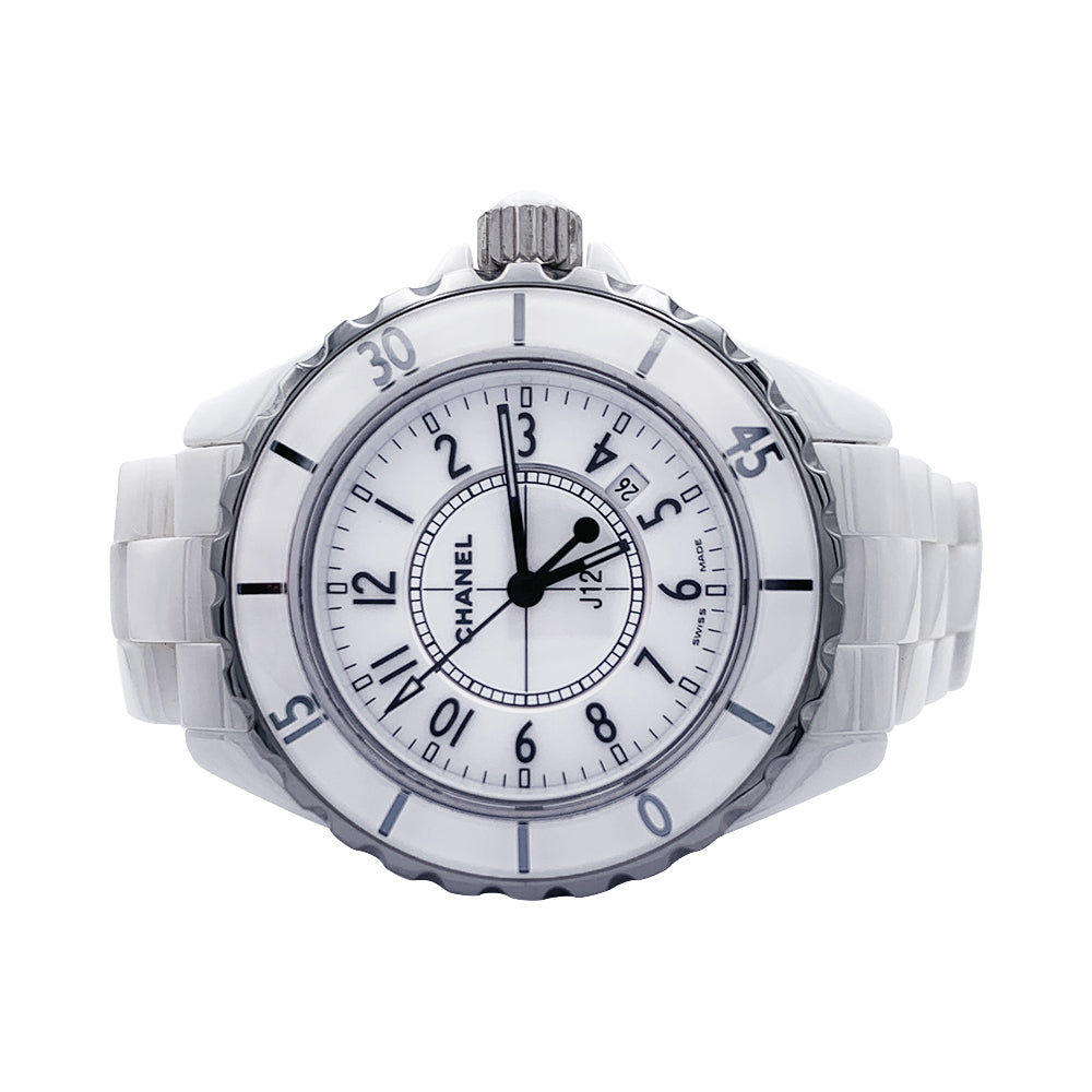 Chanel watch, "J12", white ceramic.