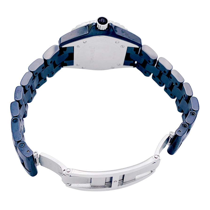 Chanel watch, "J12", black ceramic.