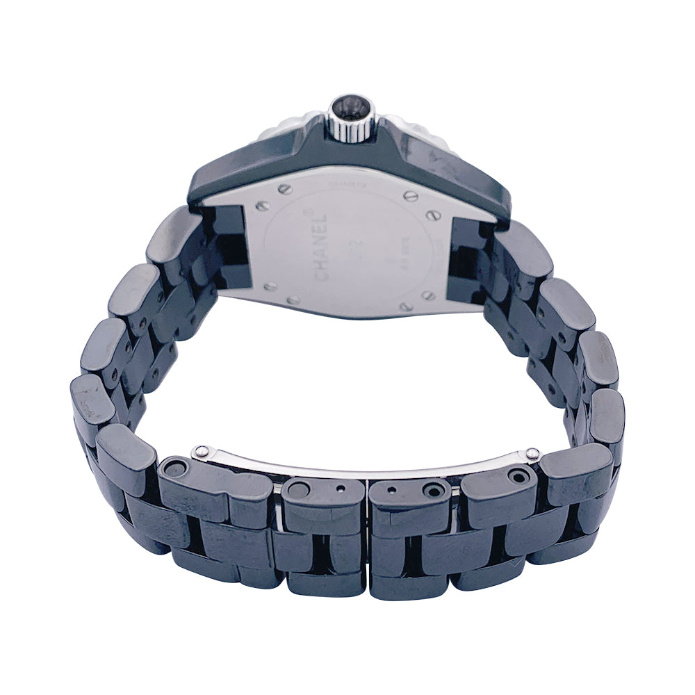 Chanel watch, "J12", black ceramic.