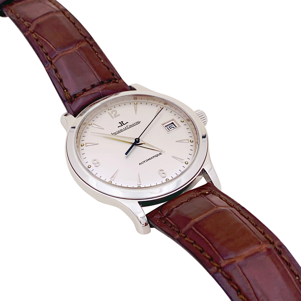 Montre Jaeger Lecoultre, "Master Control", acier, cuir.