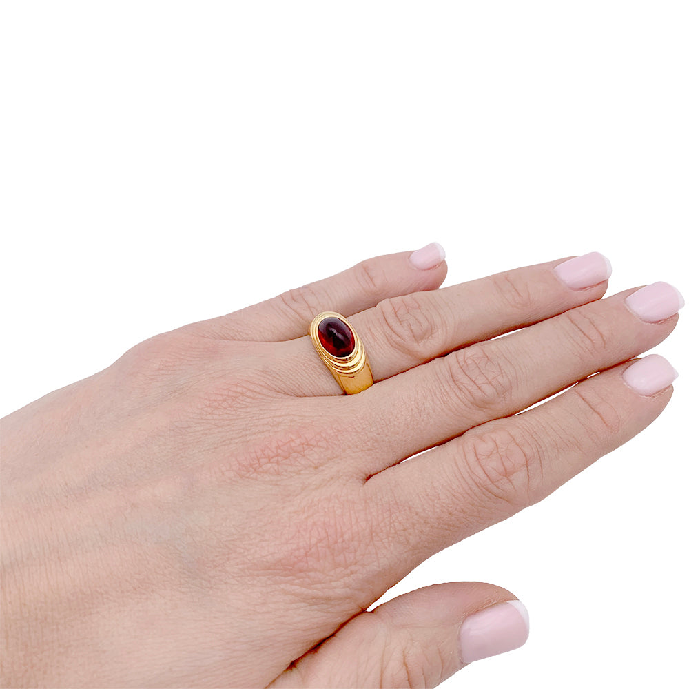 Bague Boucheron,"Jaïpur", or jaune, grenat.