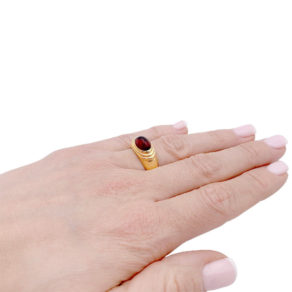 Bague Boucheron,"Jaïpur", or jaune, grenat.