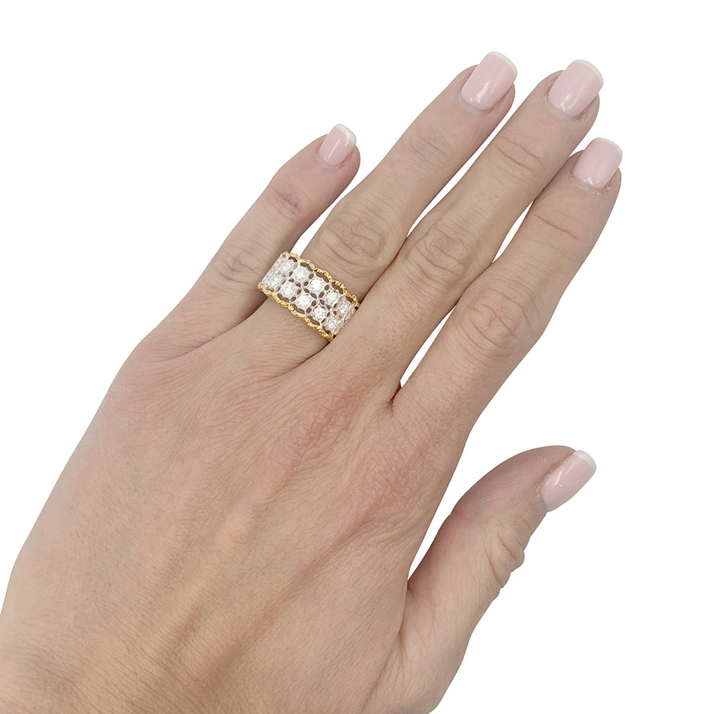 M.Buccellati two-tone gold and diamond ring