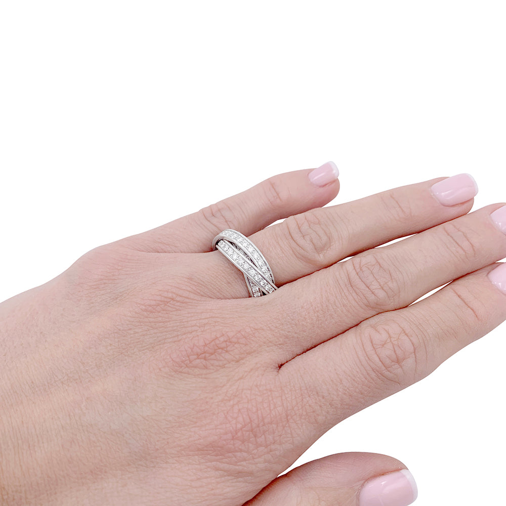 Cartier ring, "Trinity", in white gold and diamonds.