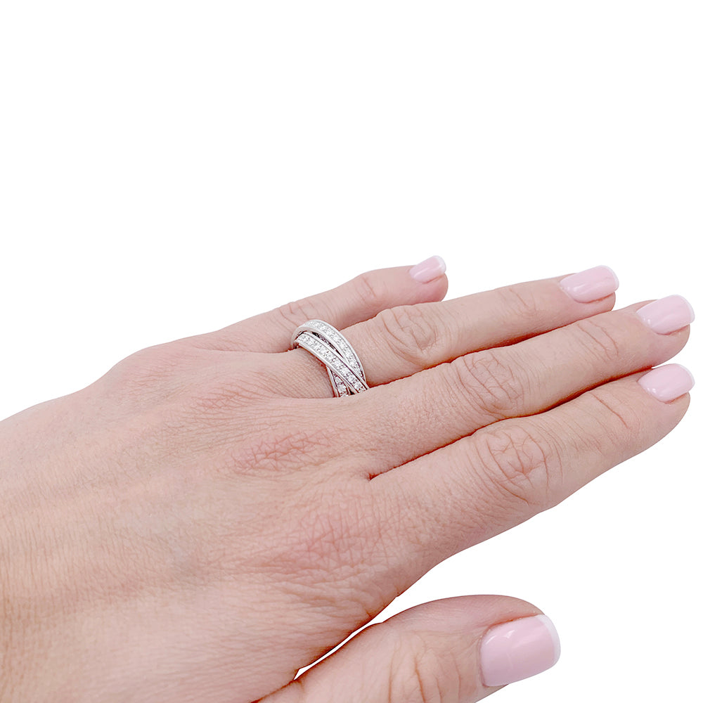 Cartier ring, "Trinity", in white gold and diamonds.