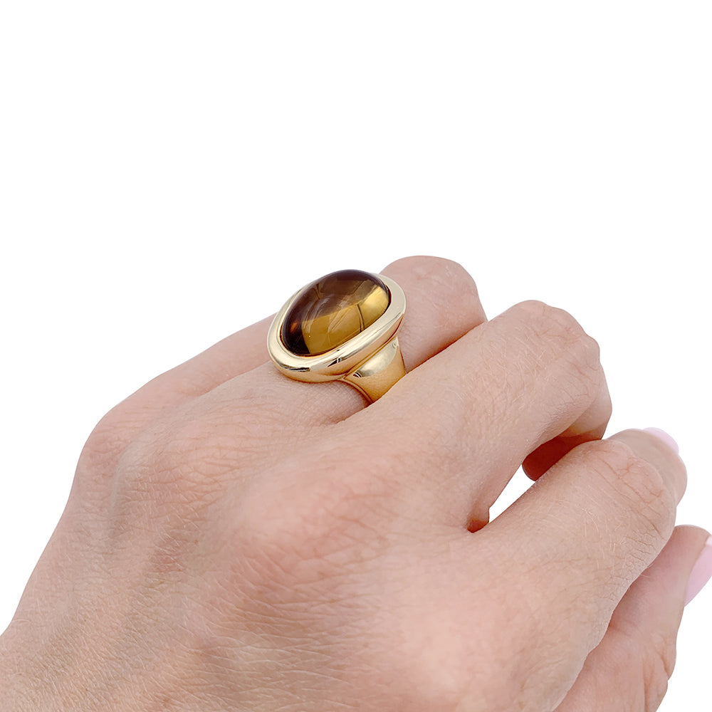 Bague Cartier, "Baignoire", or jaune, citrine.
