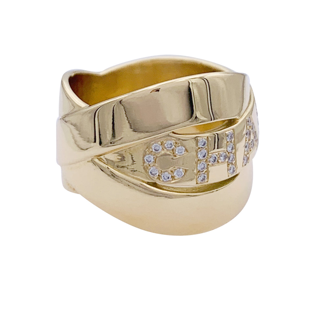 Chanel ring, "Bolduc Signature", yellow gold, diamonds.