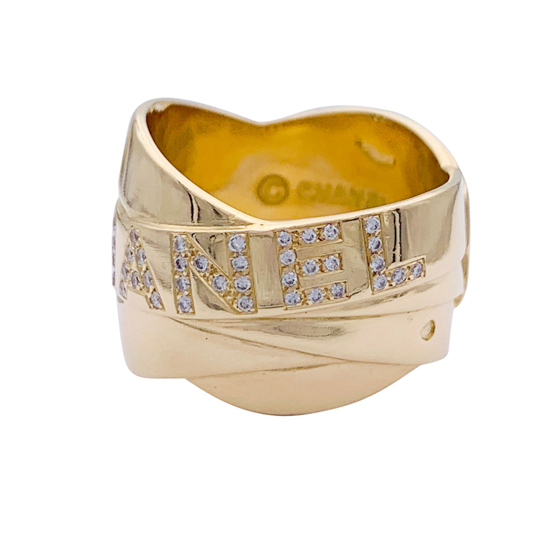 Chanel ring, "Bolduc Signature", yellow gold, diamonds.