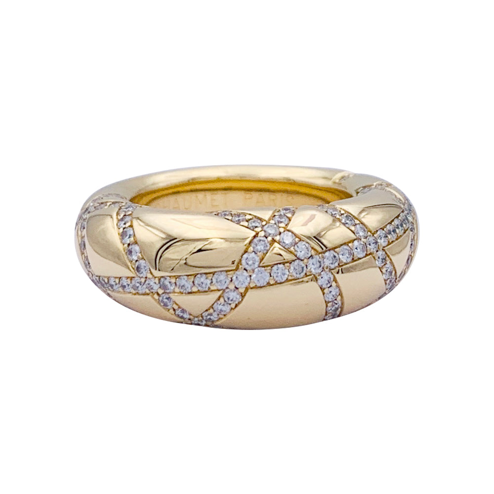Chaumet ring, "Anneau", in yellow gold, diamonds.