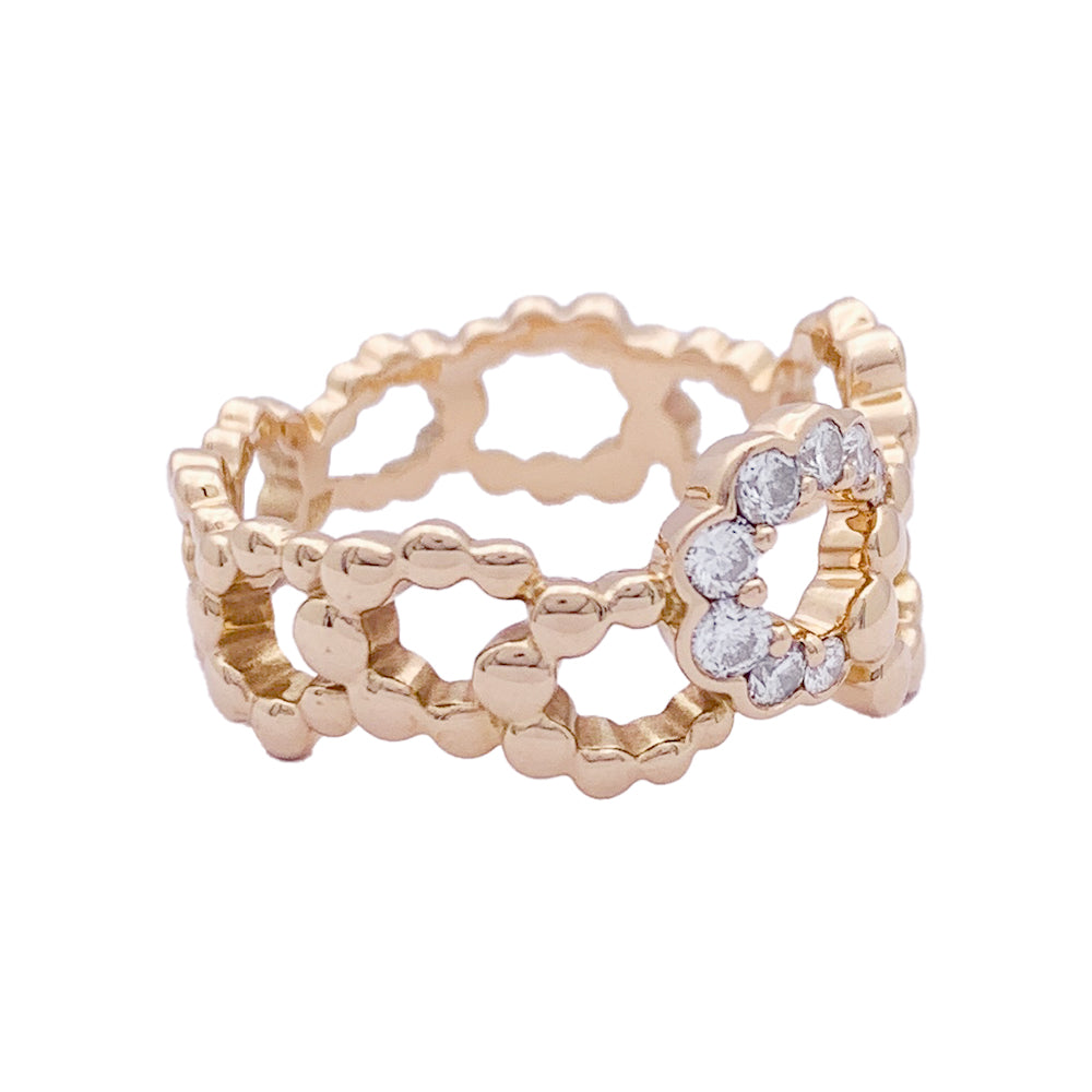 Dior "Archi Dior Mid-Century" ring, pink gold, diamonds.