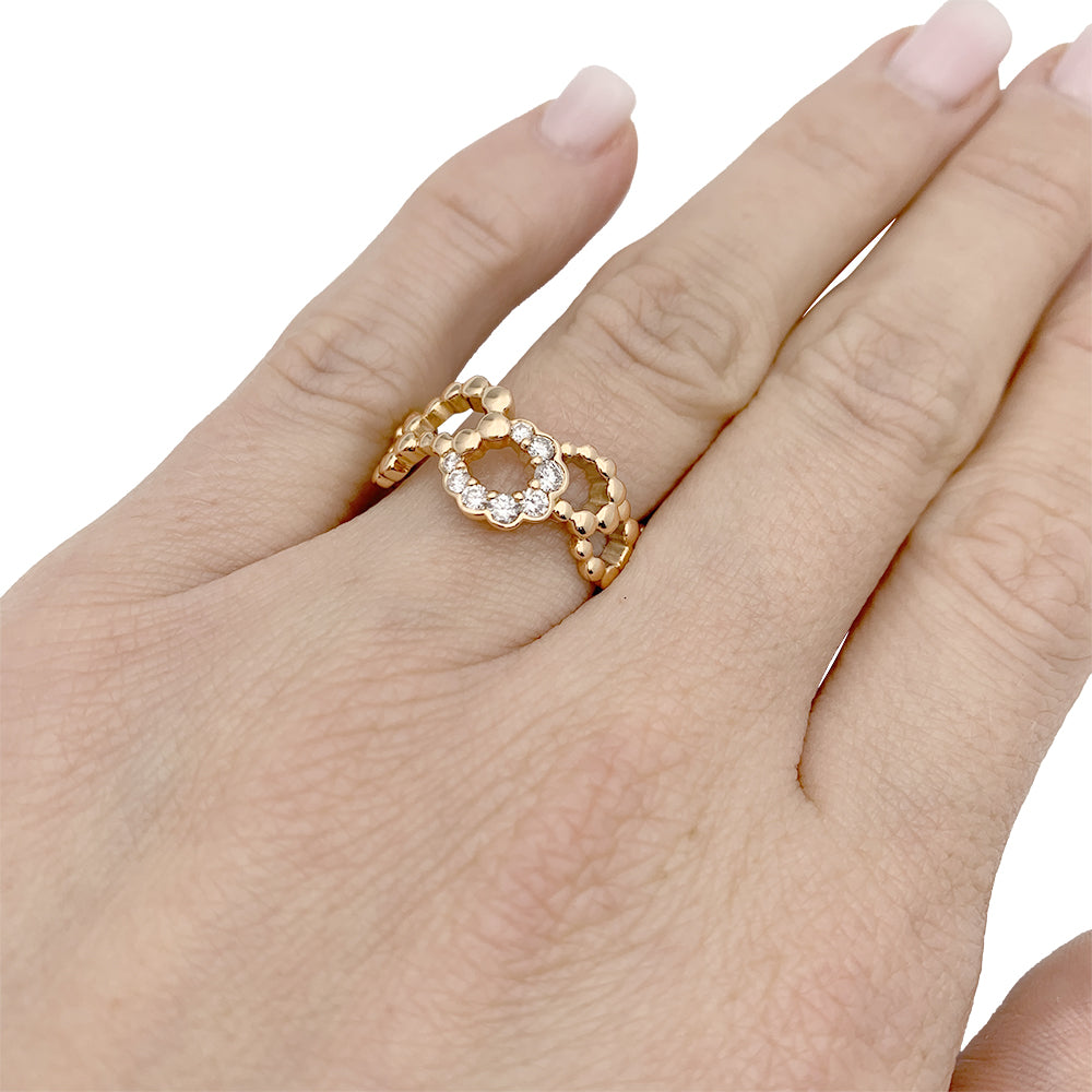 Dior "Archi Dior Mid-Century" ring, pink gold, diamonds.