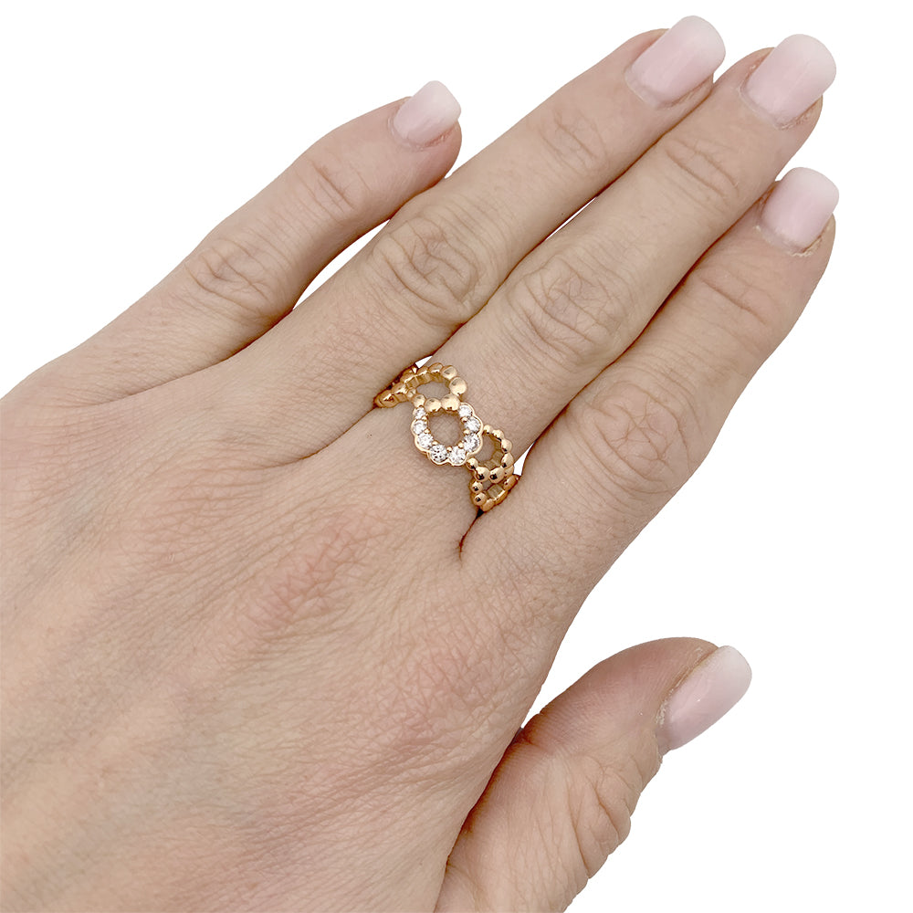 Dior "Archi Dior Mid-Century" ring, pink gold, diamonds.