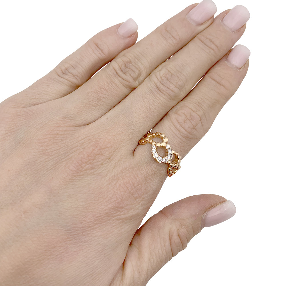 Dior "Archi Dior Mid-Century" ring, pink gold, diamonds.