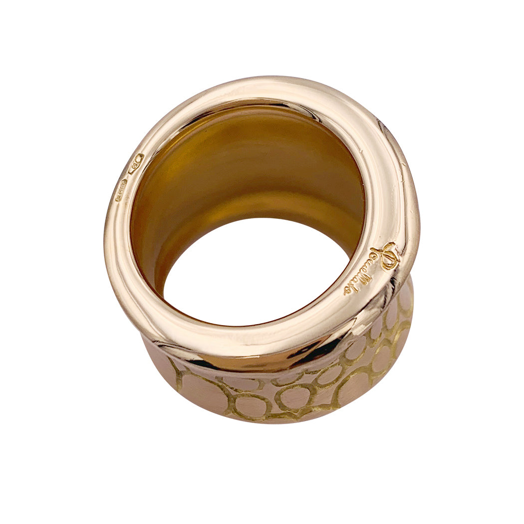 Pomellato ring, "Cocco", pink gold, brown diamonds.
