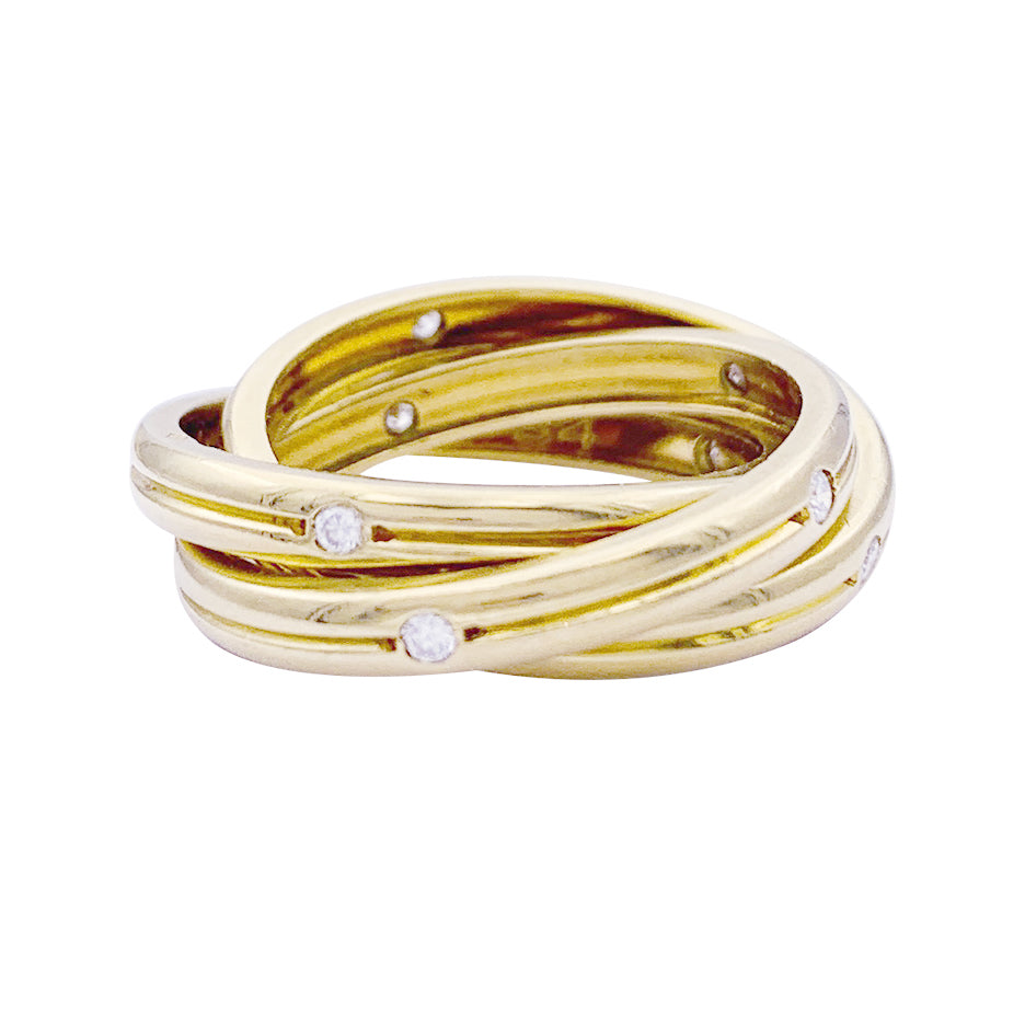 Bague Cartier, "Constellation", or jaune et diamants.