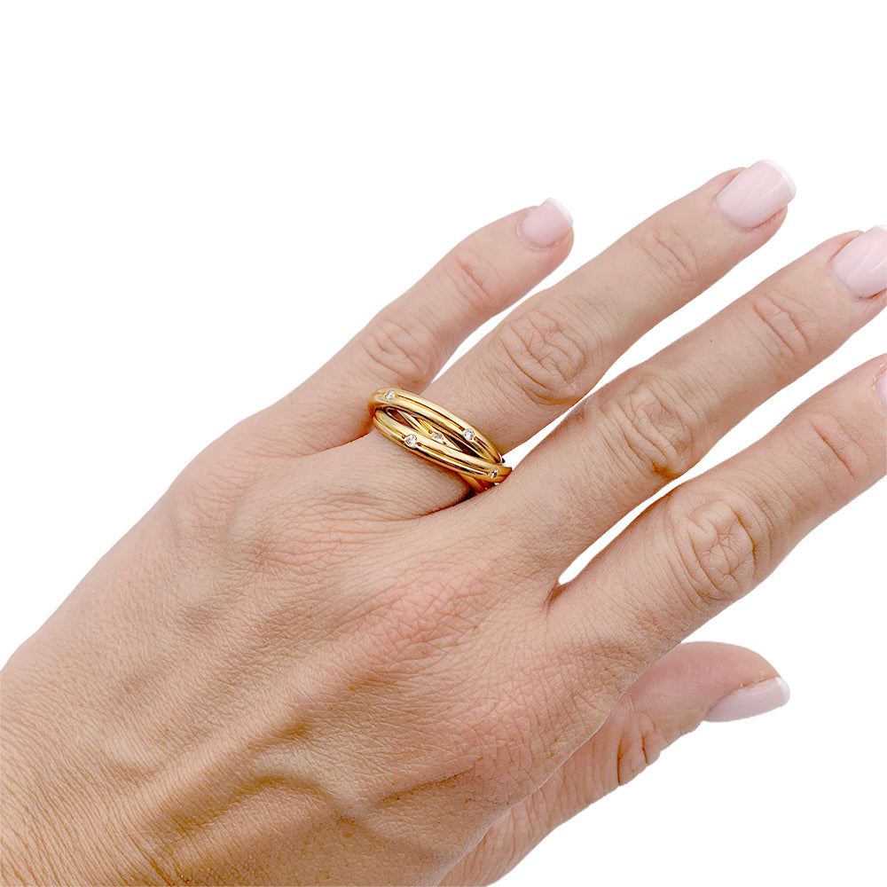 Bague Cartier, "Constellation", or jaune et diamants.