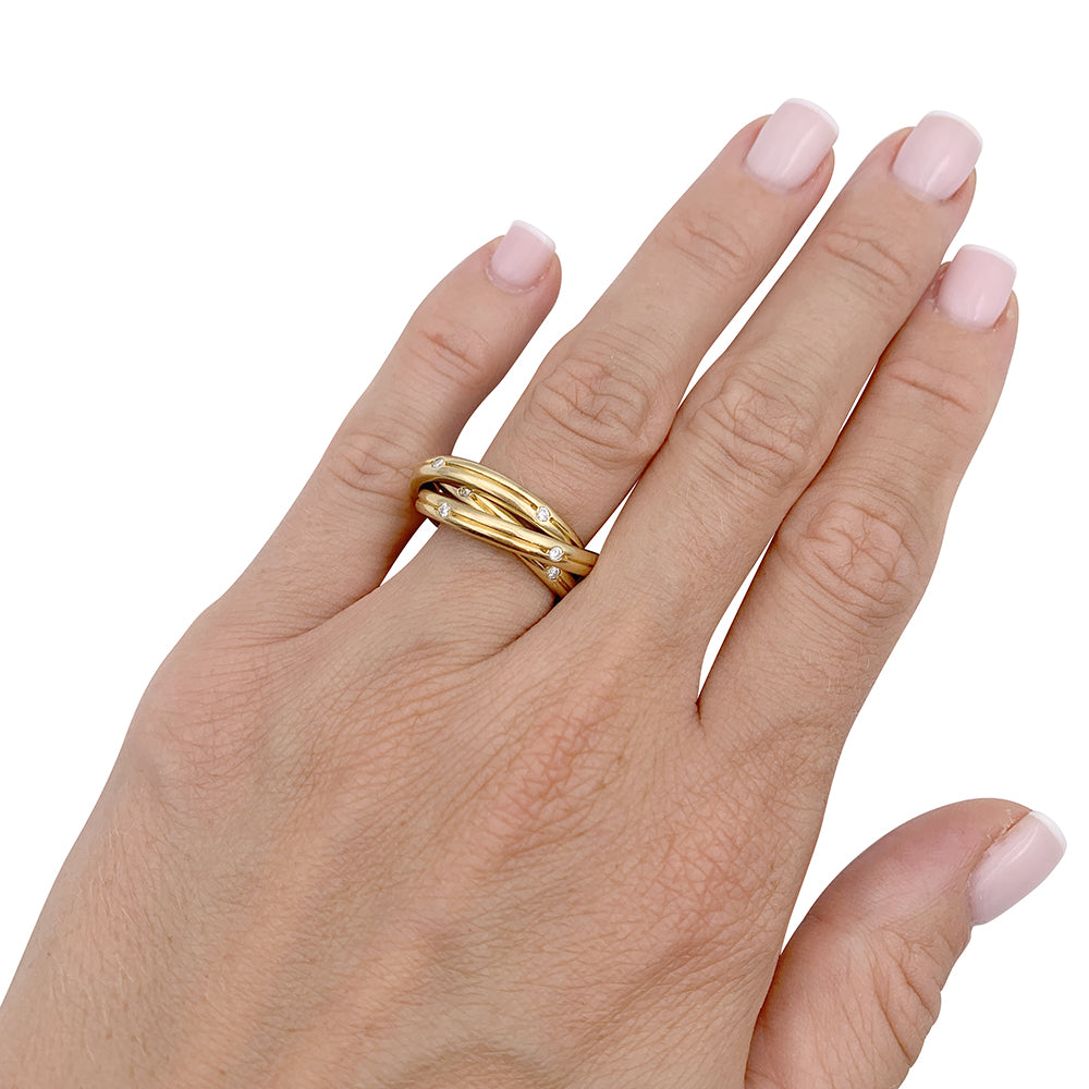 Bague Cartier, "Constellation", or jaune et diamants.
