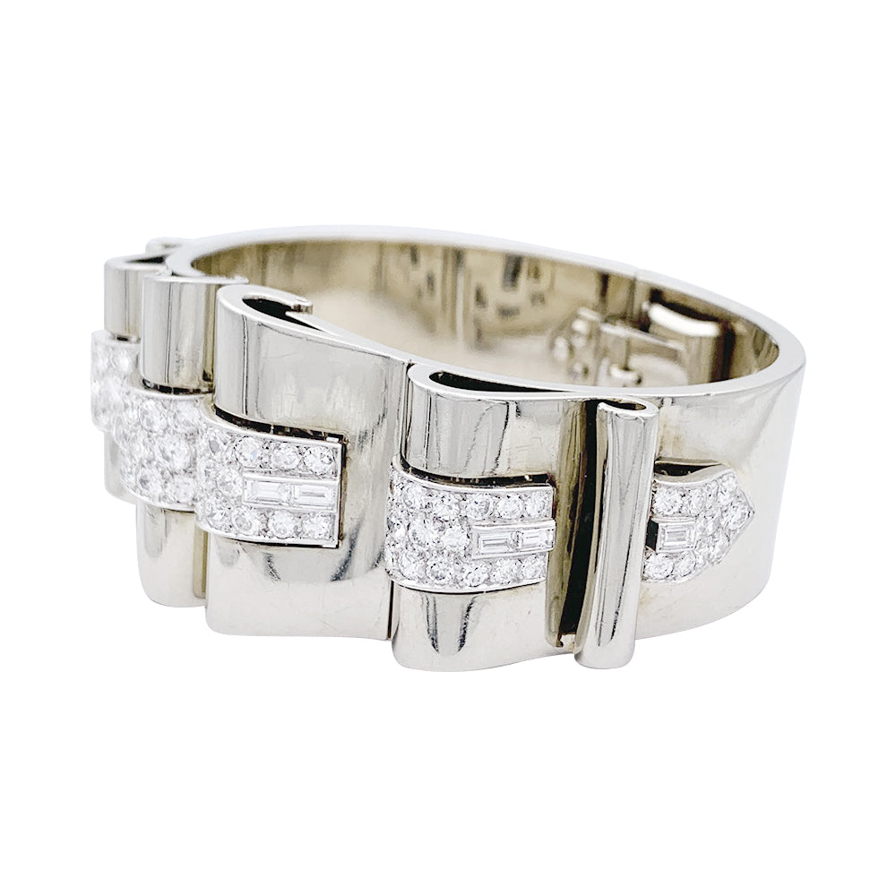 René Boivin Art Deco bracelet, platinum, white gold, diamonds.