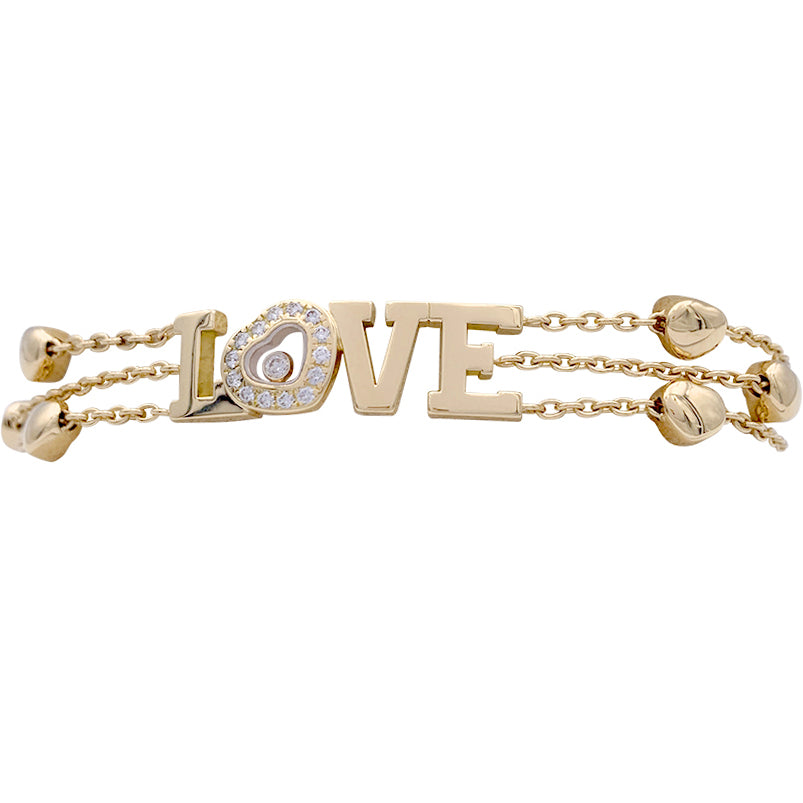 Chopard bracelet, “Love Happy Diamonds”, yellow gold, diamonds.
