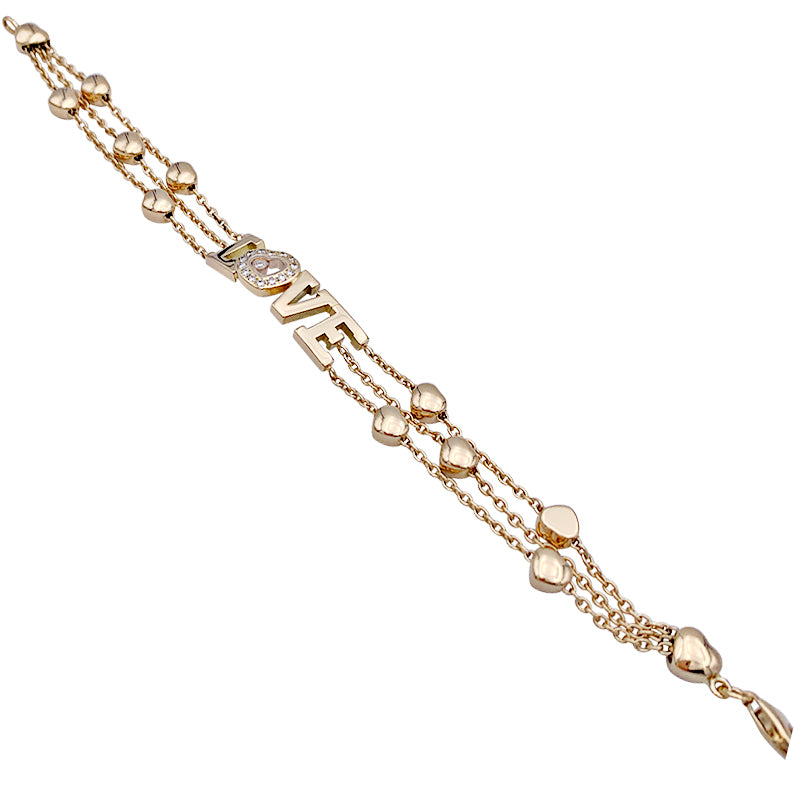 Chopard bracelet, “Love Happy Diamonds”, yellow gold, diamonds.