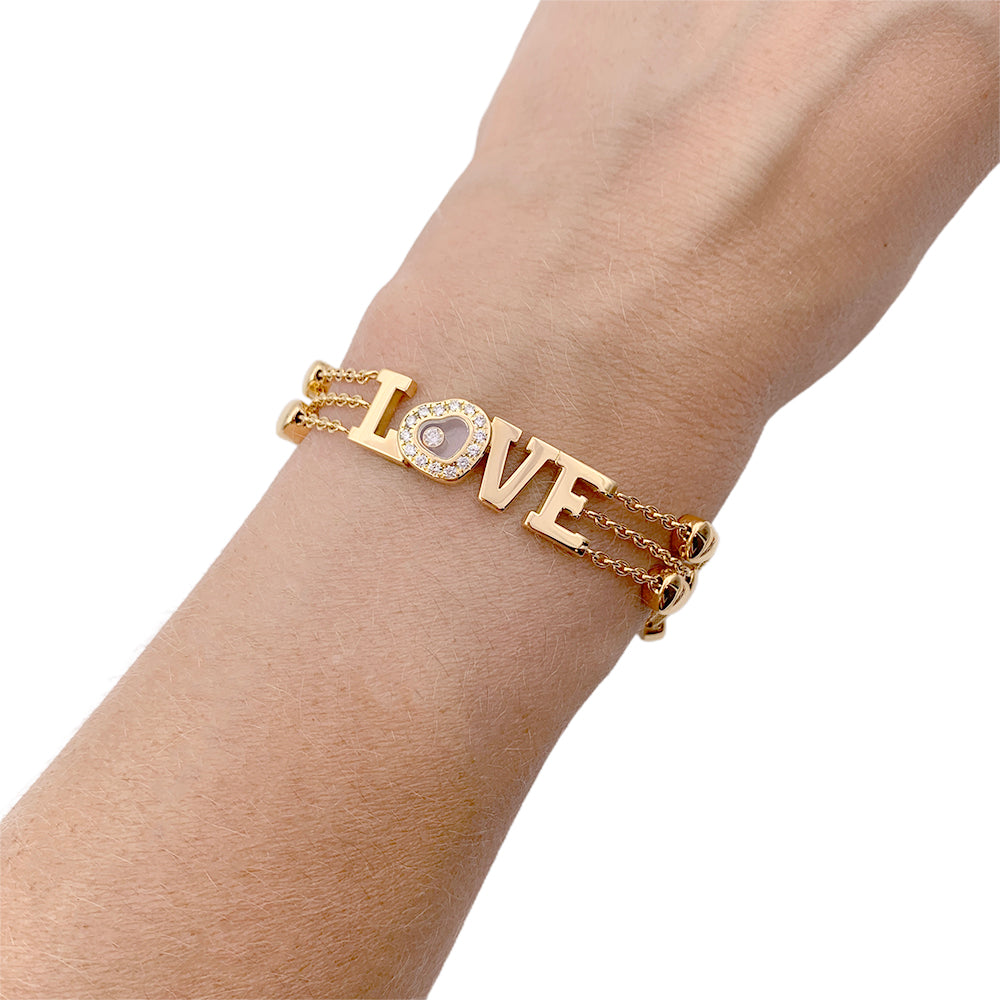 Chopard bracelet, “Love Happy Diamonds”, yellow gold, diamonds.