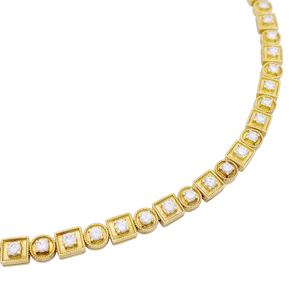 Collier Lalaounis, "Byzantine", or jaune et diamants. - Maison Eloe