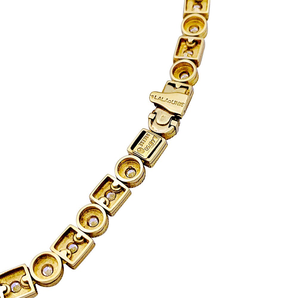 Collier Lalaounis, "Byzantine", or jaune et diamants. - Maison Eloe