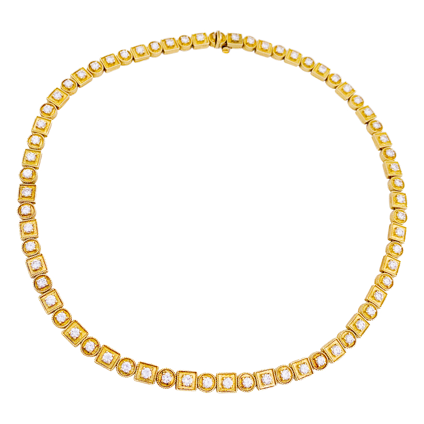 Collier Lalaounis, "Byzantine", or jaune et diamants.