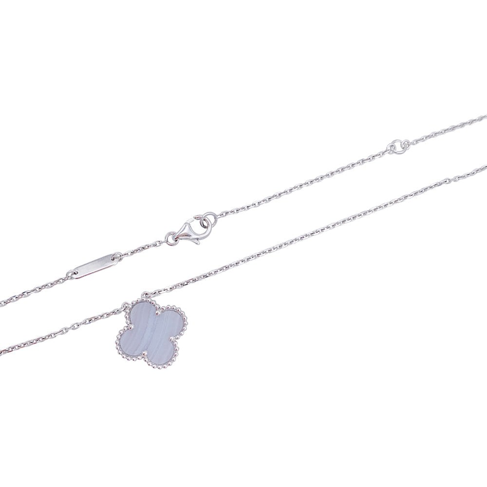 Van Cleef &amp; Arpels necklace, "Vintage Alhambra", white gold, chalcedony.