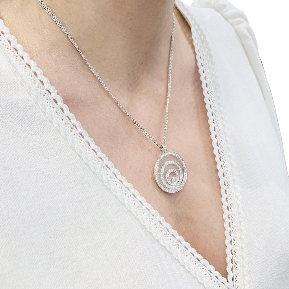 Chopard necklace, "Happy Spirit", white gold, diamonds.