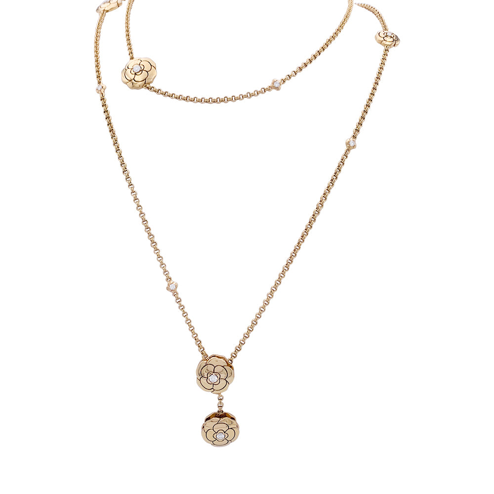 Chanel transformable necklace, “Les Infinis de Camélia”, in pink gold, diamonds.