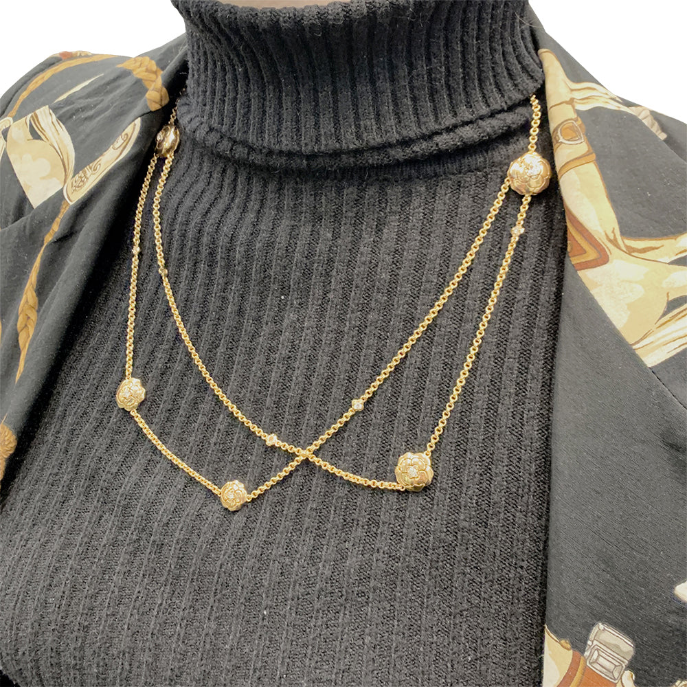 Chanel transformable necklace, “Les Infinis de Camélia”, in pink gold, diamonds.