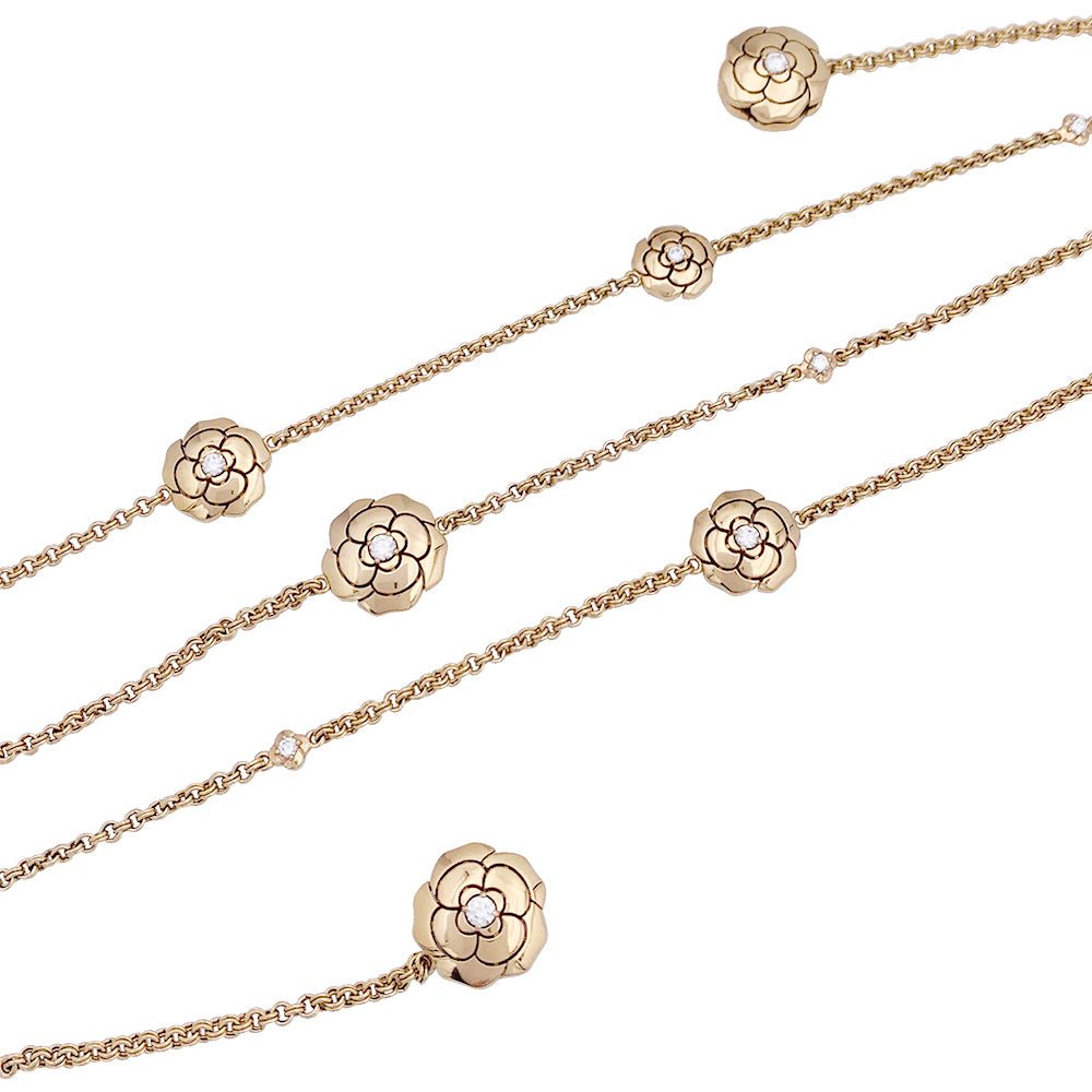 Chanel transformable necklace, “Les Infinis de Camélia”, in pink gold, diamonds.