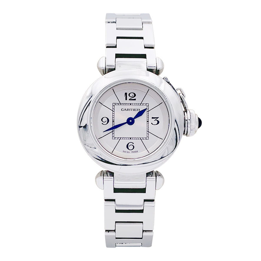 Cartier watch, "Miss Pasha", in steel.