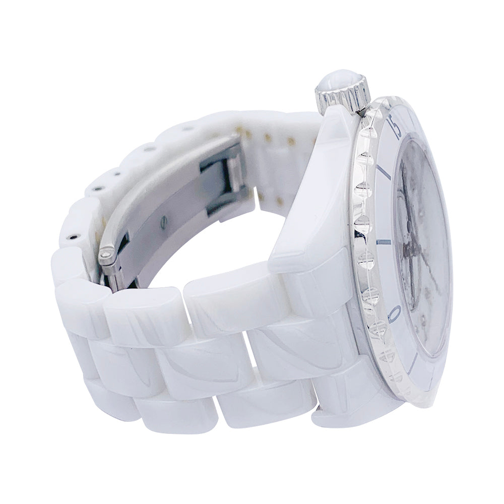 Chanel automatic watch, "J12", white ceramic.