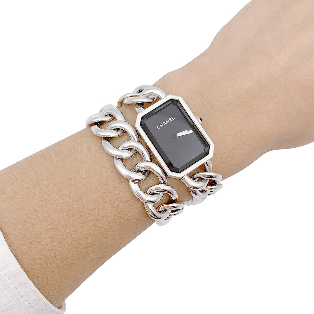 Chanel watch, "First Gourmette Chain", steel.