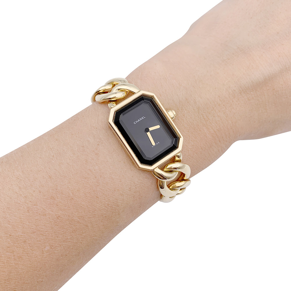 Chanel watch, "Première Chaîne Gourmette", yellow gold.