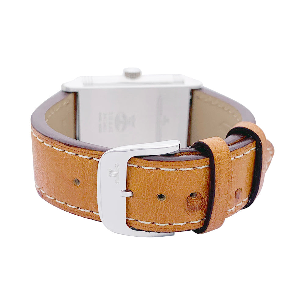 Jaeger Lecoultre watch, "Reverso Classic", steel, leather.