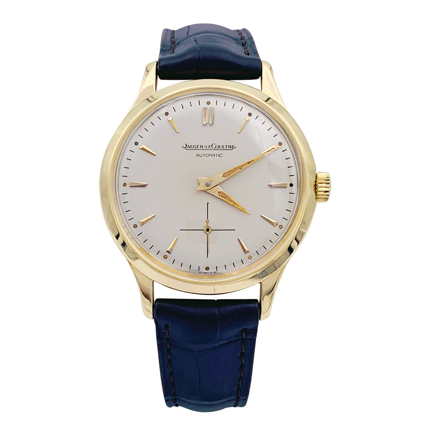 Montre Jaeger Lecoultre, or jaune, cuir.