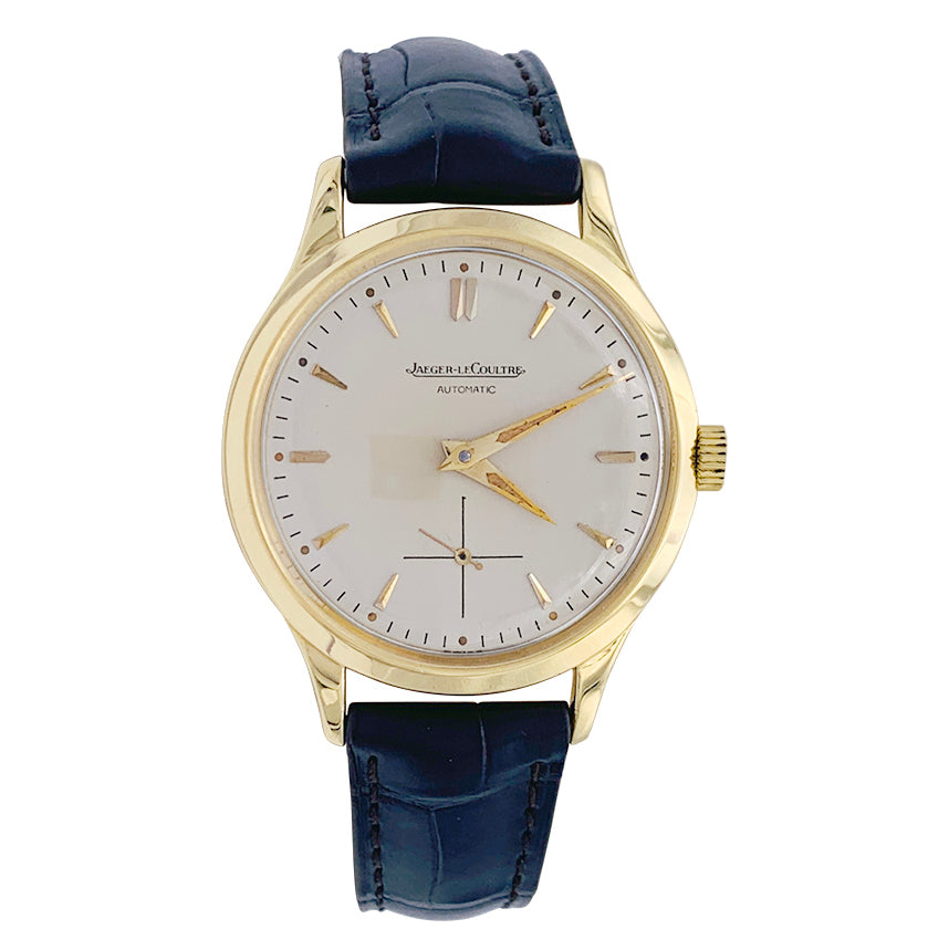 Montre Jaeger Lecoultre, or jaune, cuir.