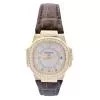 Montre Patek Philippe, "Nautilus", or rose, diamants, cuir.