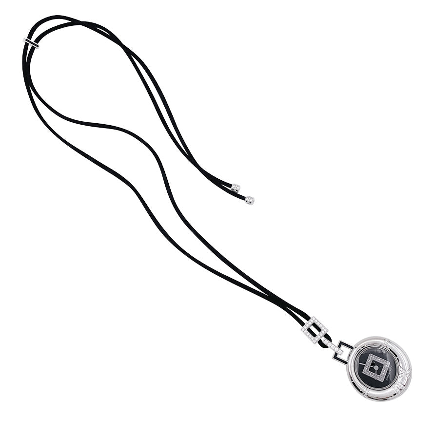 Chaumet pendant watch, "Anneau", white gold, diamonds.