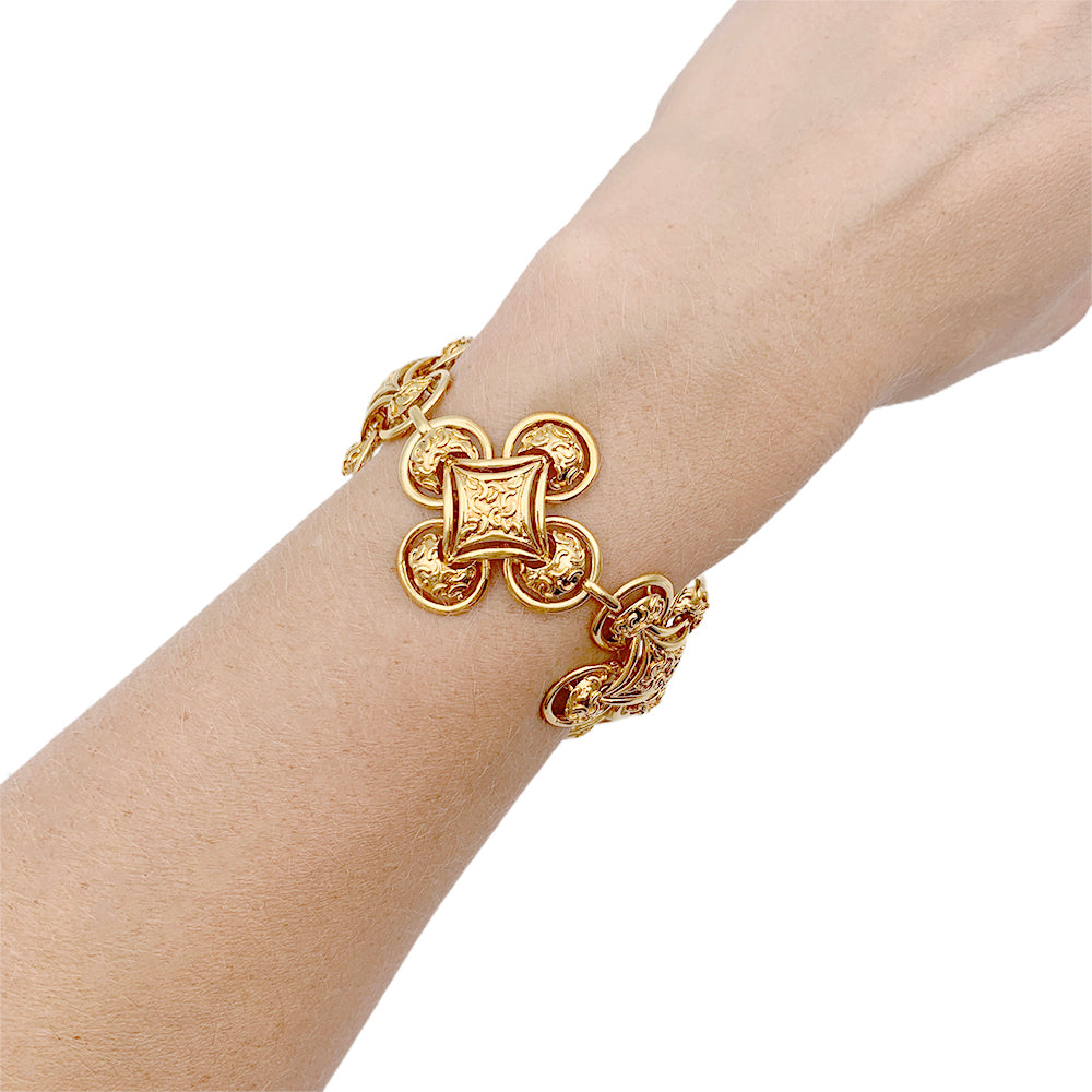 M. Gérard set in yellow gold, colored stones.