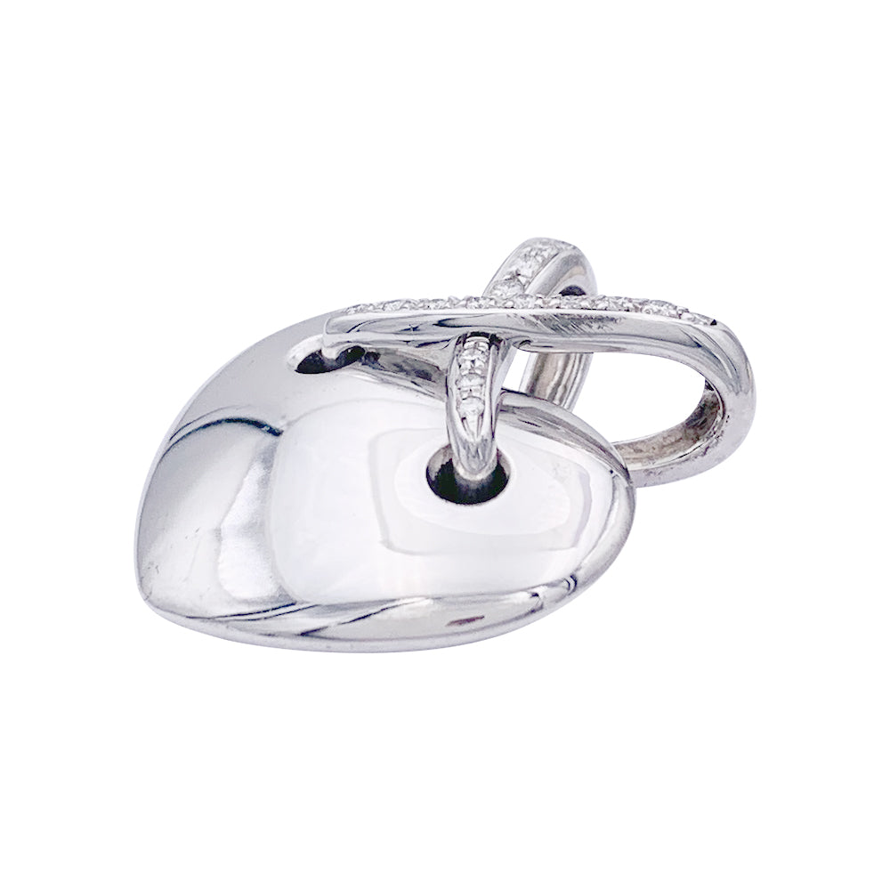 Chaumet heart pendant, "Liens", white gold and diamonds.