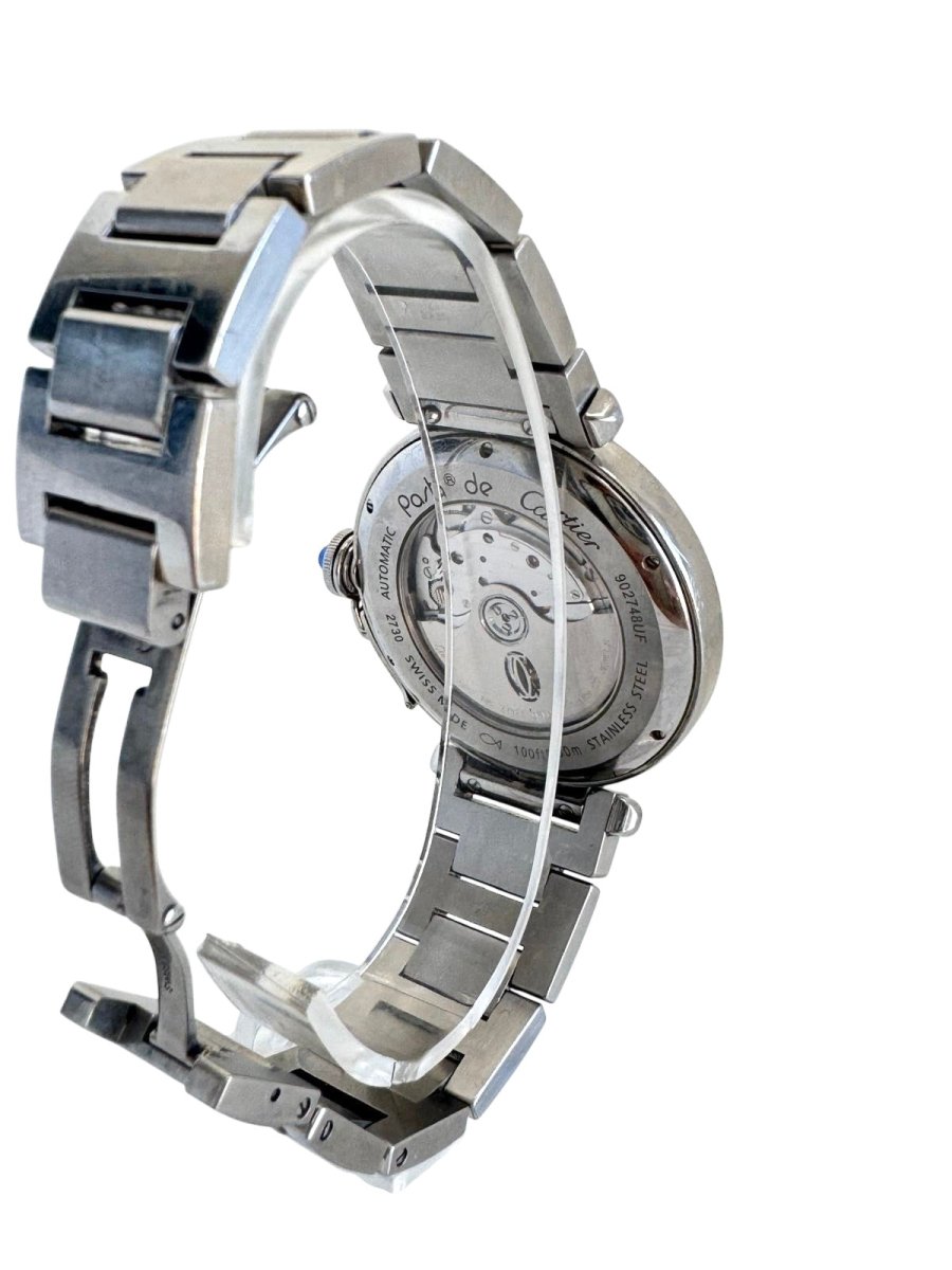 Montre Cartier Pasha Acier fond Squelette - Maison Eloe